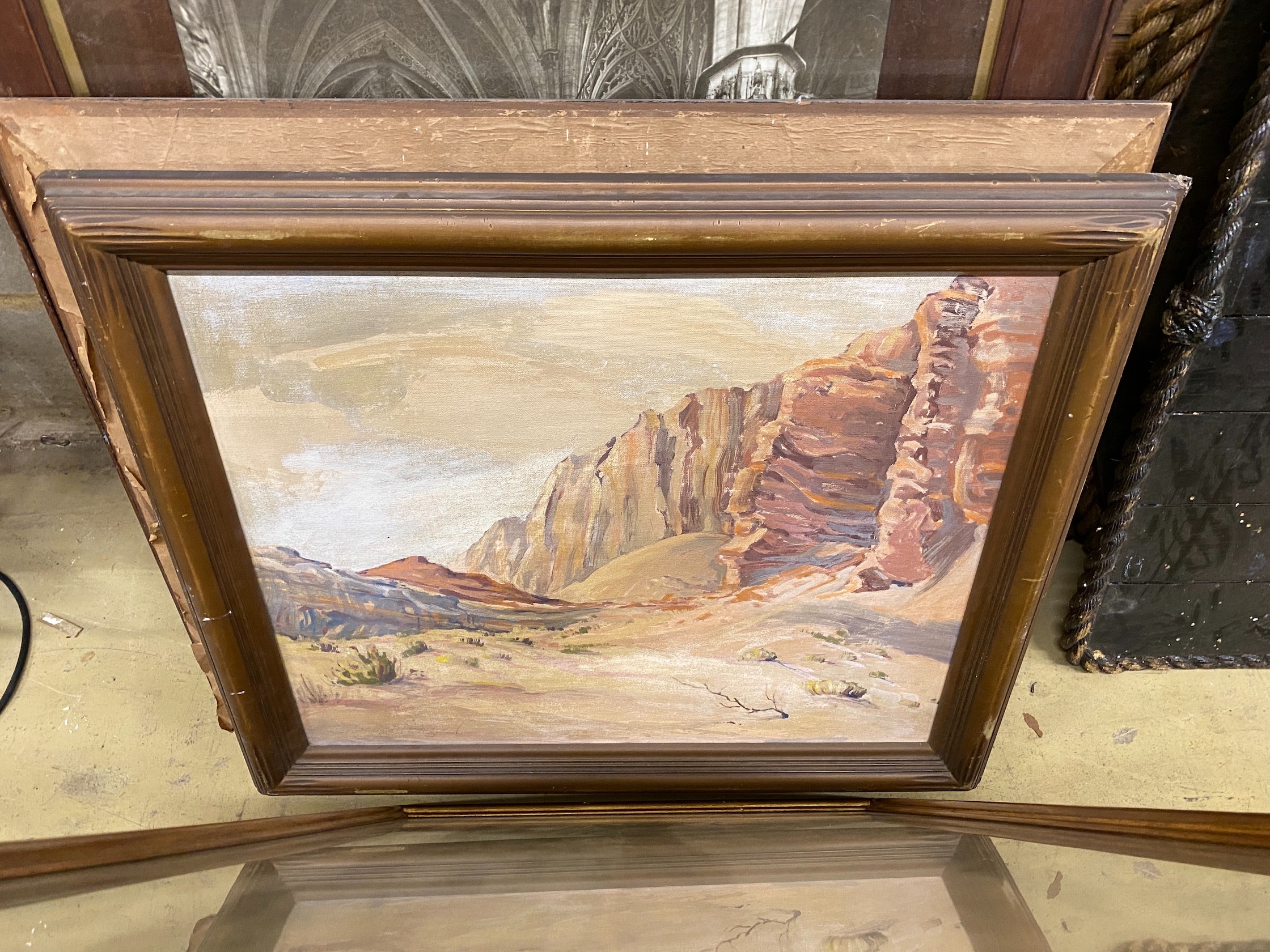 A collection of assorted oils, watercolours and prints